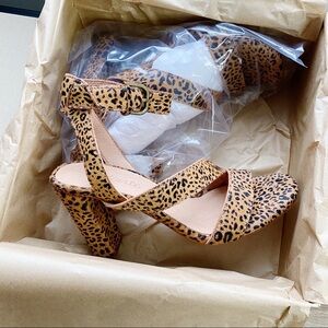 Madewell Leopard Calf Hair The Liv Heeled Sandal 7